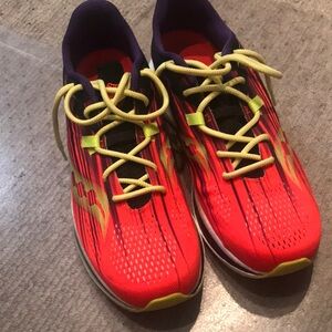 Saucony Red and Yellow Running Shoes. PRO 2-updated laces